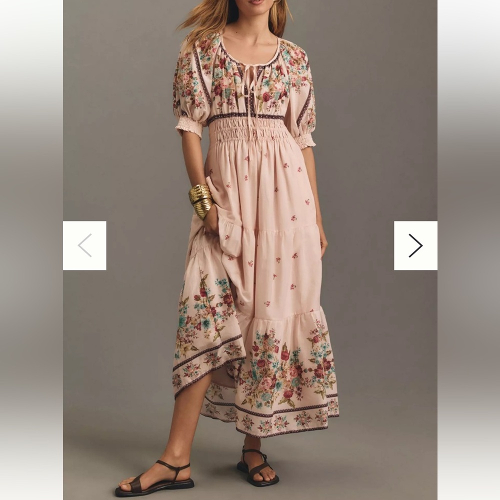 Anthropologie The Somerset Puff-Sleeve Maxi Dress . Size M